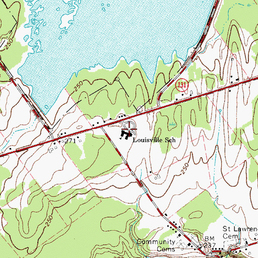 Topographic Map of Louisville School, NY