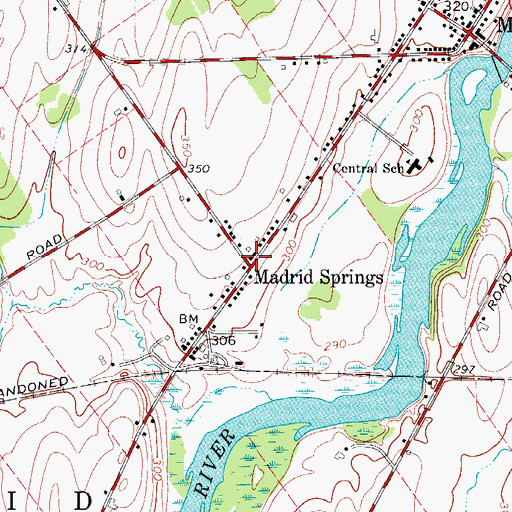 Topographic Map of Madrid Springs, NY