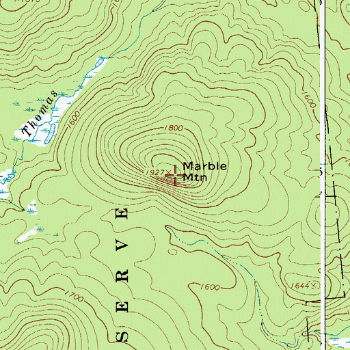 Topographic Map of Marble Mountain, NY