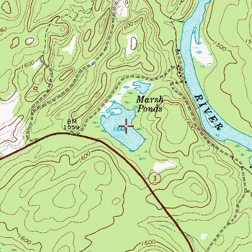 Topographic Map of Marsh Ponds, NY