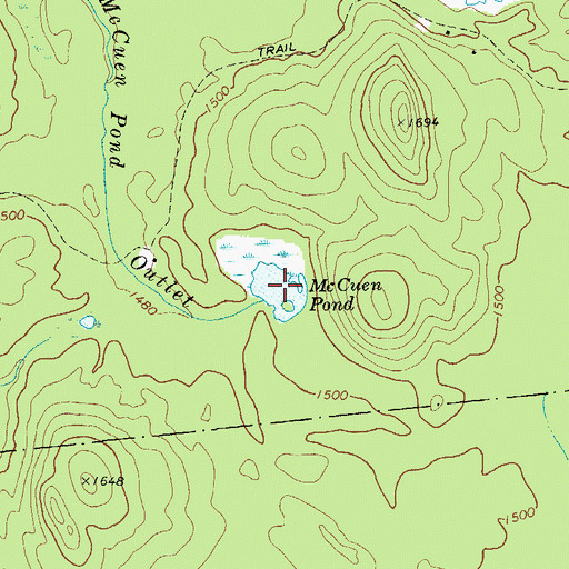 Topographic Map of McCuen Pond, NY