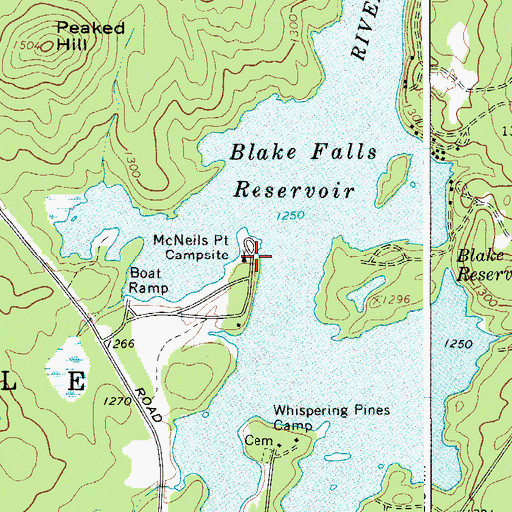 Topographic Map of McNeils Point Campsite, NY