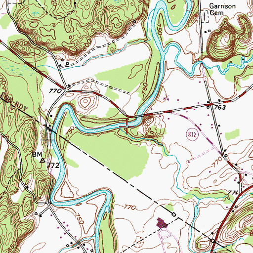 Topographic Map of Meadow Brook, NY