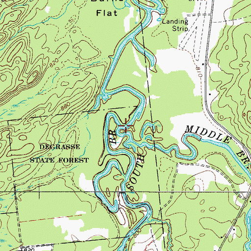 Topographic Map of Middle Branch Grass River, NY