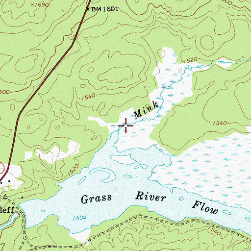 Topographic Map of Mink Brook, NY