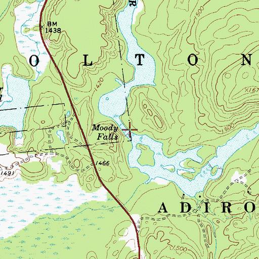 Topographic Map of Moody Falls, NY