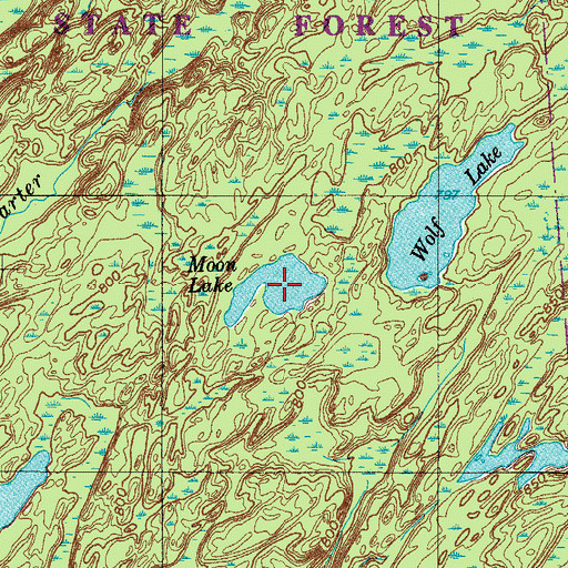 Topographic Map of Moon Lake, NY