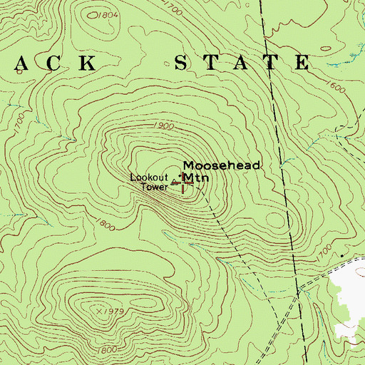 Topographic Map of Moosehead Mountain, NY