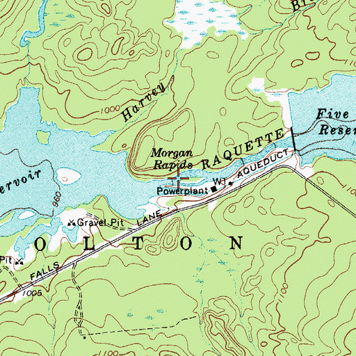 Topographic Map of Morgan Rapids, NY