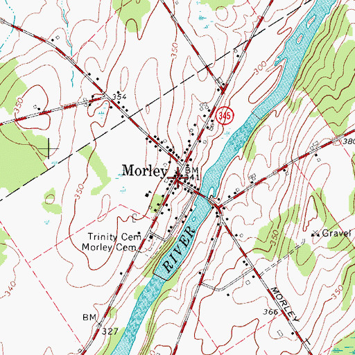 Topographic Map of Morley, NY