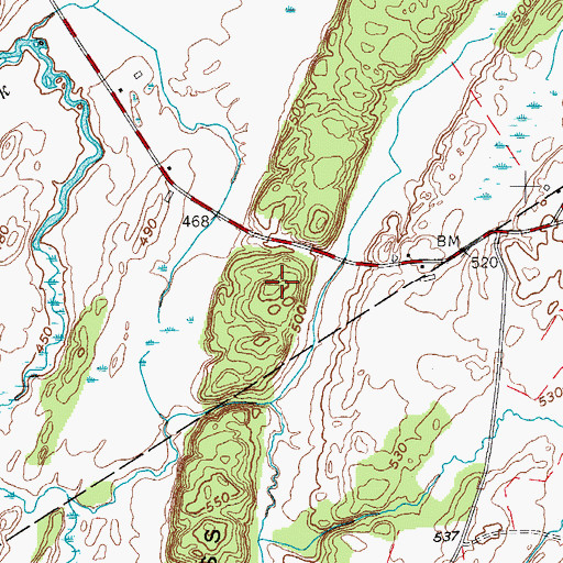 Topographic Map of Moss Ridge, NY