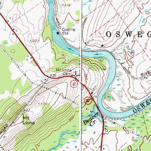 Topographic Map of Mount Lona Cemetery, NY