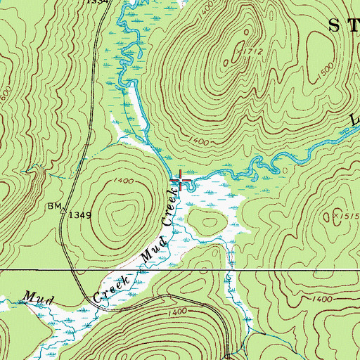 Topographic Map of Mud Creek, NY