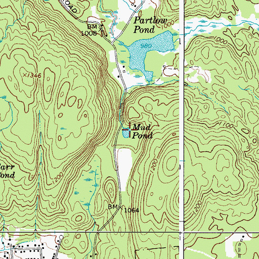 Topographic Map of Mud Pond, NY