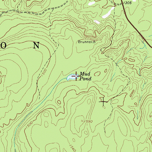 Topographic Map of Mud Pond, NY