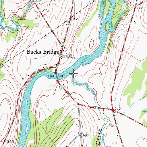 Topographic Map of Nettle Creek, NY