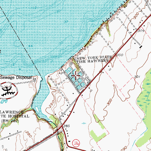 Topographic Map of New York State Fish Hatchery (historical), NY