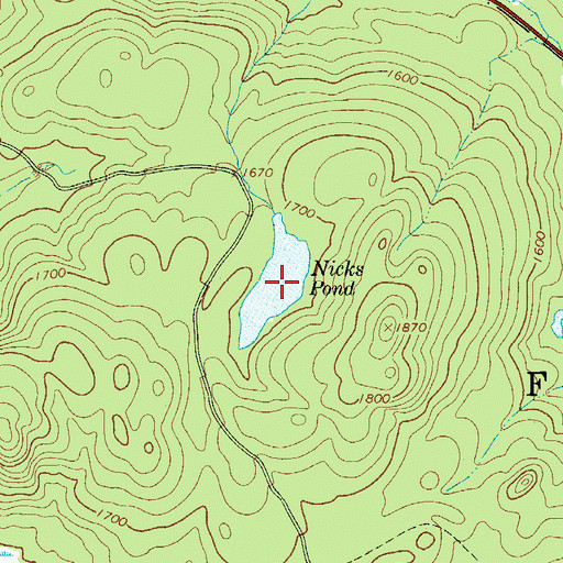 Topographic Map of Nicks Pond, NY