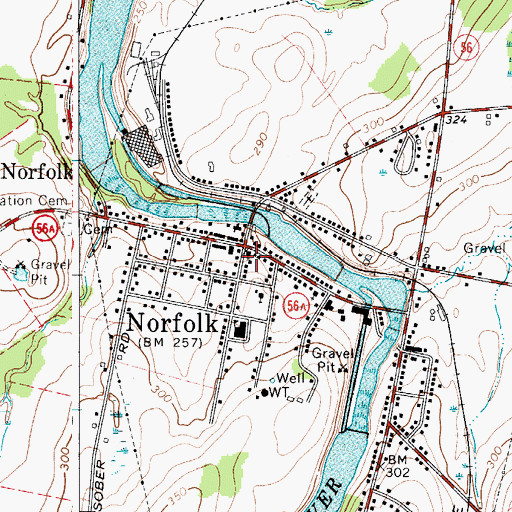Topographic Map of Norfolk, NY