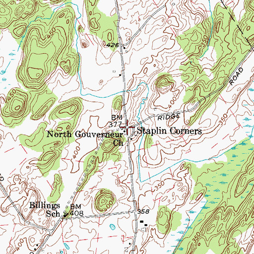 Topographic Map of North Gouverneur Church, NY