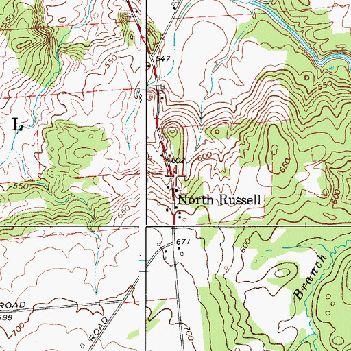 Topographic Map of North Russell, NY