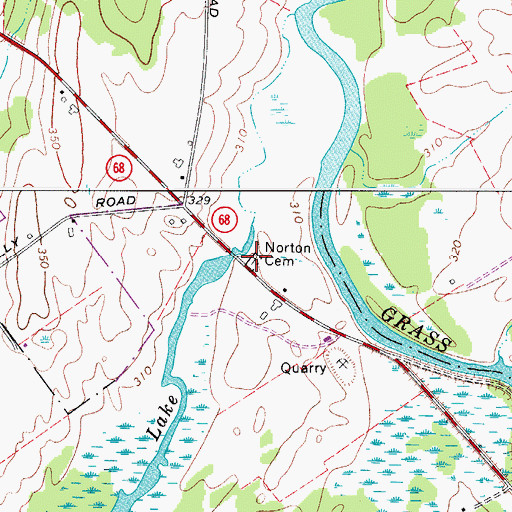 Topographic Map of Norton Cemetery, NY