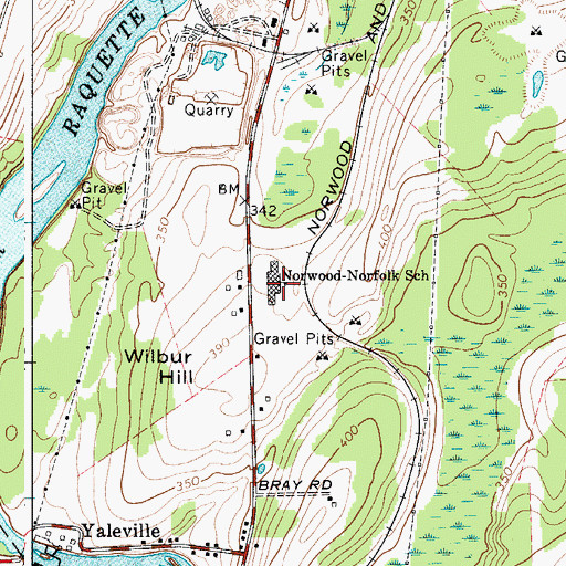 Topographic Map of Norwood-Norfolk School, NY