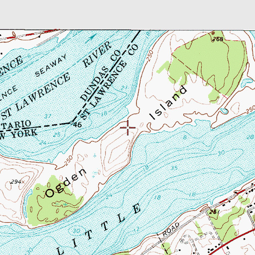 Topographic Map of Ogden Island, NY