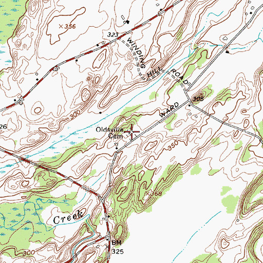 Topographic Map of Oldsville Cemetery, NY