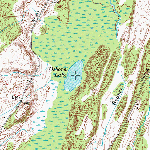 Topographic Map of Osborn Lake, NY
