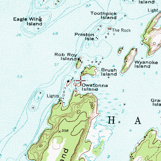 Topographic Map of Owatonna Island, NY