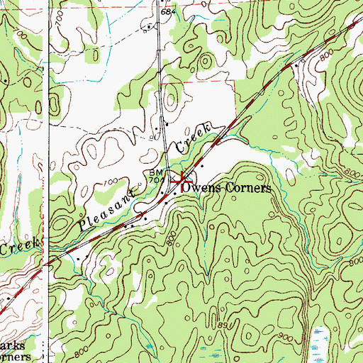 Topographic Map of Owens Corners, NY
