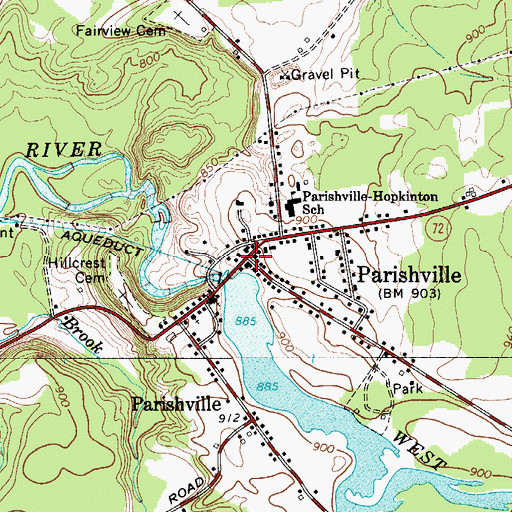 Topographic Map of Parishville, NY