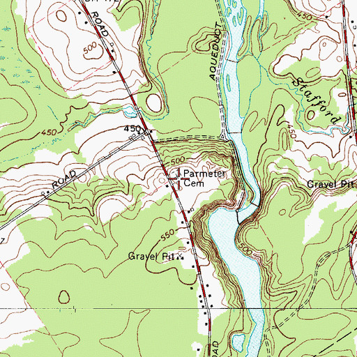 Topographic Map of Parmeter Cemetery, NY