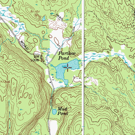 Topographic Map of Partlow Pond, NY