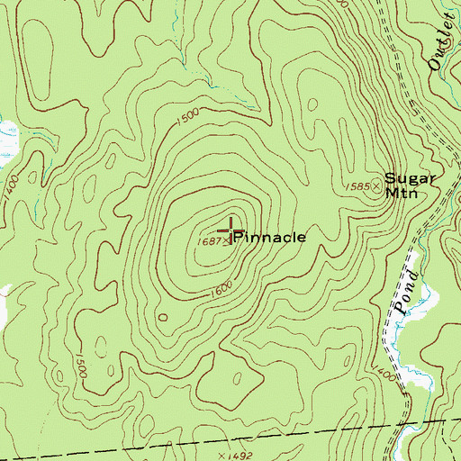 Topographic Map of Pinnacle, NY
