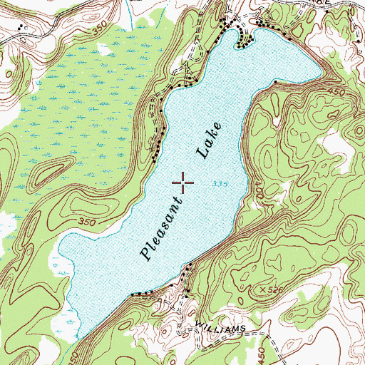 Topographic Map of Pleasant Lake, NY