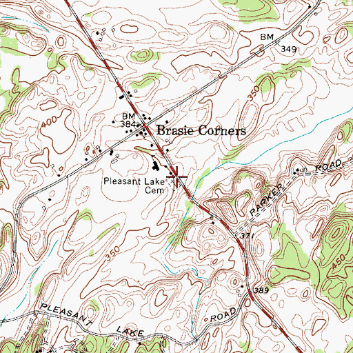 Topographic Map of Pleasant Lake Cemetery, NY