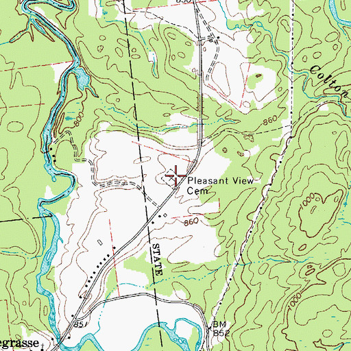 Topographic Map of Pleasant View Cemetery, NY