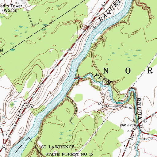 Topographic Map of Plum Brook, NY