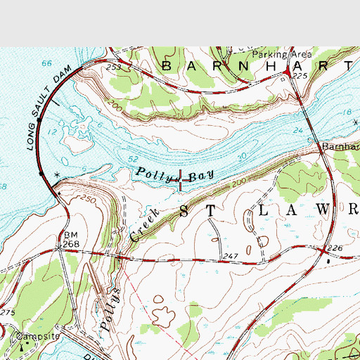 Topographic Map of Pollys Bay, NY