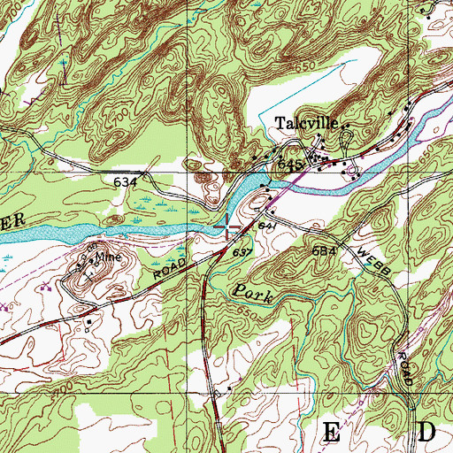 Topographic Map of Pork Creek, NY