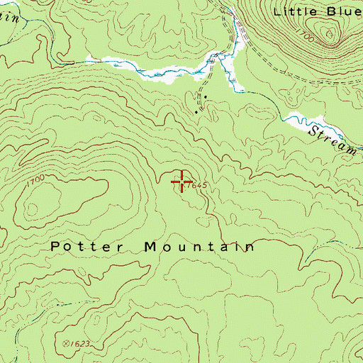 Topographic Map of Potter Mountain, NY
