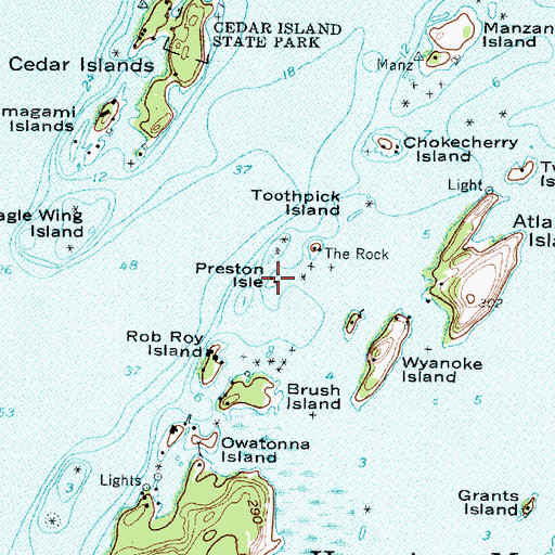 Topographic Map of Preston Isle, NY