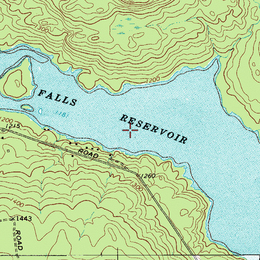 Topographic Map of Rainbow Falls Reservoir, NY