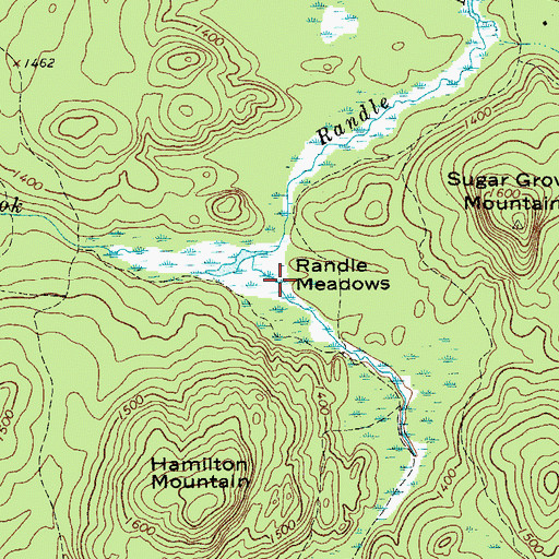 Topographic Map of Randle Meadows, NY