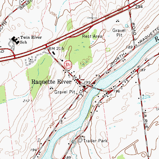 Topographic Map of Raquette River, NY