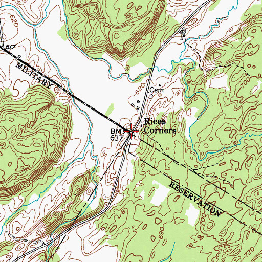 Topographic Map of Rices Corners, NY