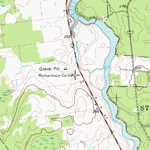 Topographic Map of Richardson Cemetery, NY