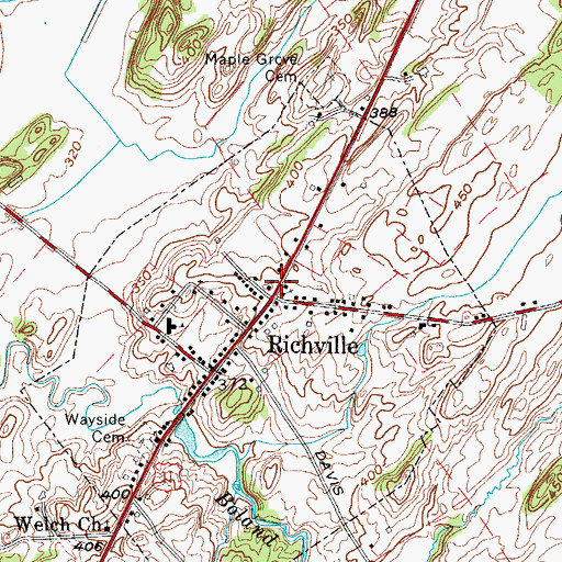 Topographic Map of Richville, NY